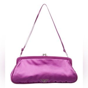 Prada purple satin evening bag with kiss lock closure 💜